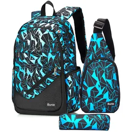 bunie Schulrucksack blau