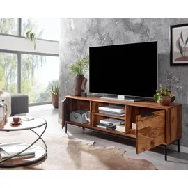FineBuy Lowboard 147 x 51 x 38 cm Braun Holz