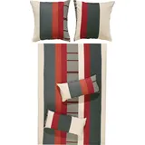 REDBEST Bettwäsche Single-Jersey rot-anthrazit Größe 155x200 cm (80x80 cm)