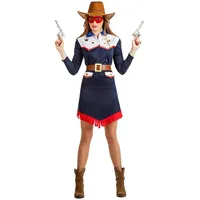 Boland - Kostüm Cowgirl für Damen, 4-teilig, Faschingskostüm für Mottoparty, Halloween oder Karneval, Wilder Westen, Cowboy