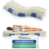 AM Qualitätsmatratzen | Visco-Taschenfederkernmatratze 180x200 cm - H2 - Germany