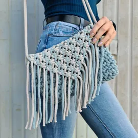 Bobbiny Makramee-Flechtkordel, 5 mm 100 m Hellblau Misty