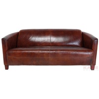 Kare-Design 3-Sitzer-Sofa, Braun, Leder, Echtleder, Rindleder, Kautschukholz, Vintage, 176x70x83 cm, Wohnzimmer, Sofas & Couches, Wohnlandschaften, Ledersofas