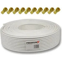 Premium X PremiumX 50m BASIC Koaxialkabel 135dB 4-fach SAT