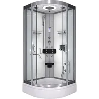 AcquaVapore D58-50T0-EC Komplettdusche 90 x 90 cm weiß/Klarglas 2K D58-50T0-EC