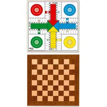 CAYRO – Parcheesi und Schachbrett – Holz – Größe 40 x 40 – klassisches und Elegantes Design – traditionelles Spiel – kognitive Entwicklung – Elegantes und langlebiges Design