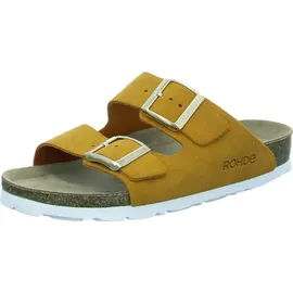 ROHDE Pantolette Velours Leder zwei Schnallen Komfortweite Alba 5590, Größe:37 EU, Farbe:Orange - Orange - 37