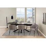 Actona Esstisch mit Auszug Heaven 200/240 x 100 cm Keramik Schwarz 200