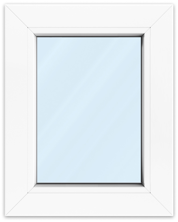 Fenster 40 x 50 cm, Kunststoff, Kömmerling 70 AD, Weiß, 400 x 500 mm, festverglast, individuell online konfigurieren