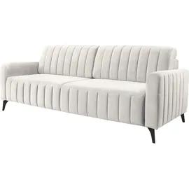 exxpo - sofa fashion 3-Sitzer EXXPO - SOFA FASHION "Grande, Schlafsofa, Dauerschläfer, Microvelours-Bezug, Breite 222cm", beige, B:222cm H:90cm T:100cm, Sofas, mit Bettfunktion und Bettkasten, komfortabler Federkern