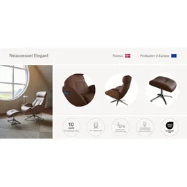 flexlux Relaxsessel FLEXLUX "Elegant, Funktionssessel, verstellbarer Rücken- und Kopfstütze", grau (dervit grau), B:90cm H:107cm T:89cm, 100% Polyester, Sessel, Relaxsessel, Drehbar, Skandinavisch design, Echtleder oder Stoff, Schwarzer Fuß