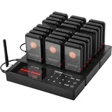 Vevor Restaurant-Pager-System, Kabelloses Warteschlangensignal mit 400 m Reichweite, Piepser zur Rufannahme von Gästen mit Vibration und Blinken, 24 Pager für Imbisswagen, Kirche
