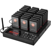 Vevor Restaurant-Pager-System, Kabelloses Warteschlangensignal mit 400 m Reichweite, Piepser zur Rufannahme von Gästen mit Vibration und Blinken, 24 Pager für Imbisswagen, Kirche
