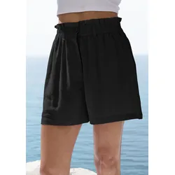 Buffalo Shorts, mit Leinenanteil, luftige kurze Hose mit Taschen, Sommer Shorts Buffalo schwarz 44