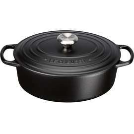 Le Creuset Signature Bräter 27 cm oval schwarz glänzend