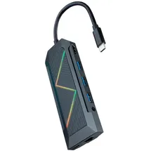 NANOCABLE 10.16.0901, USB-C Hub, Schwarz,