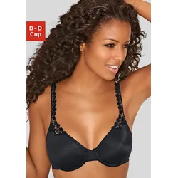 T-Shirt-BH NUANCE, Damen, Gr. 75, Cup B, schwarz, Microtouch, Obermaterial: 85% Polyamid, 15% Elasthan, klassisch, BHs Bügel-BH T-Shirt-BH BH, mit Bügel und mit Stickerei verzierten Trägern, Topseller