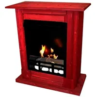 Kaminbau Mierzwa Echtfeuer-Dekokamin Madrid (Deluxe, Brenngel & Bio-Ethanol Kamin inkl. regulierbarem Brenner & Zubehör), Farbwahl, Gelkamin, Ethanolkamin, Kaminofen, Bodenkamin rot