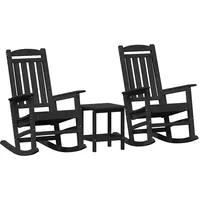 VidaXL 3-teiliges Garten Lounge Set Schwarz HDPE