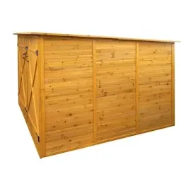 Mendler 2er-Fahrradgarage HWC-H60 Fahrradbox braun