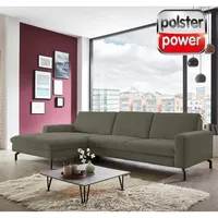 polsterpower Ecksofa - forest - Feincord - Basismodell - Canapé links Sofa