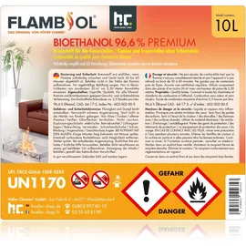 Höfer Chemie Flambiol Bioethanol 96,6% Premium 10 l 3 St.
