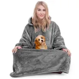 Winkcao Hoodie Decke mit Ärmeln und Kapuze Damen, Decken Hoodie Damen Extra Lang, Weiche Warme Riesen Flanell Kuscheldecke mit Ärmeln, Oversized Blanket Hoodie Tragbare Decke Für Drinnen und Draußen