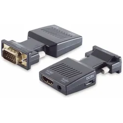 S-IMPULS VGA-Adapter, VGA-Stecker zu HDMI-Buchse, 1080p