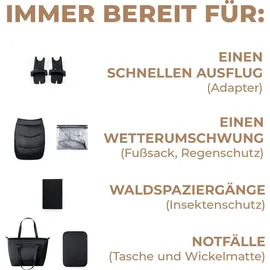 Kinderkraft Prime 2 2in1 Venezian Black, Schwarz
