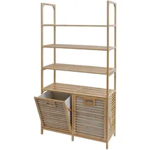 Mendler Bambus HWC-N83 Badschrank 168 x 81 x 33 cm Braun
