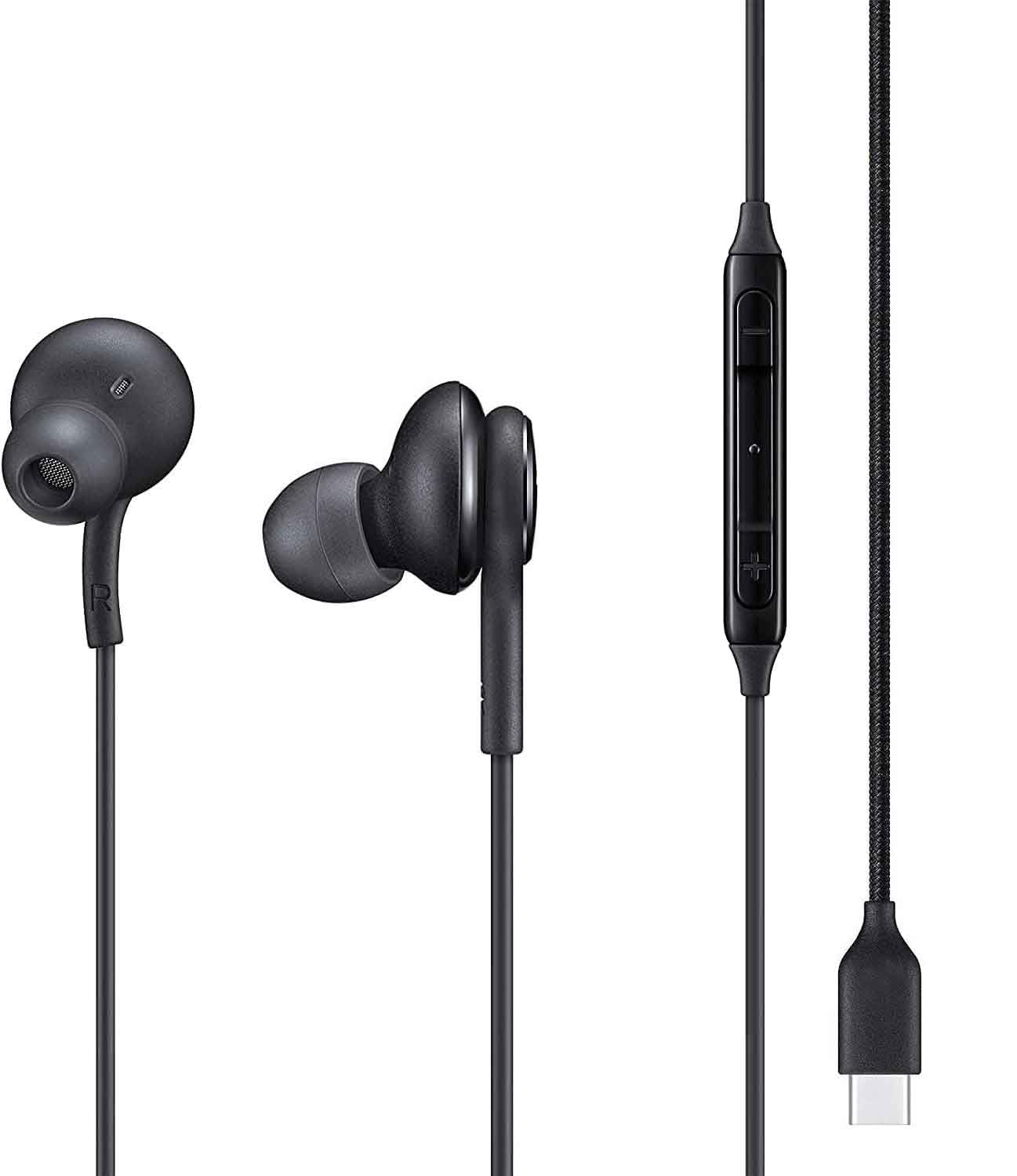 Headset für Original Samsung Galaxy S24 Ultra, S24+, S24 Schwarz InEar In-Ear Kopfhörer Ohrhörer Typ-C Stecker Stereo Sound IC100