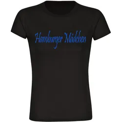 multifanshop Damen T-Shirt - Hamburg - Hamburger Mädchen - Druck blau - Frauen
