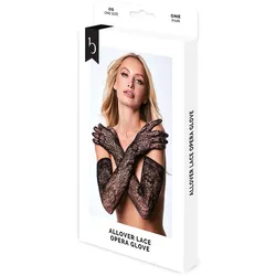 Handschuhe Baci Lingerie Allover Lace Opera Schwarz