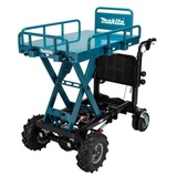 Makita Akku-Schubkarre 2x18V, 300 kg, 0-1,5/3,5 km/h, höhenverstellbare Ladefläche