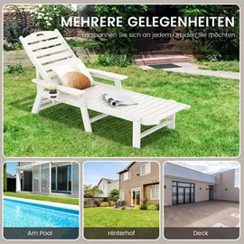 Costway Sonnenliege 4-fach verstellbar 0 x 0 x 0 cm Weiß