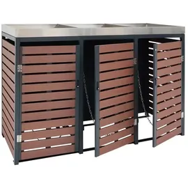 MCW Mülltonnenverkleidung K14 124 x 146 x 102 cm braun