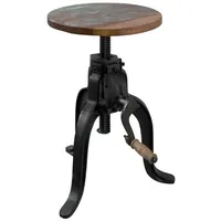 MASSIVMOEBEL24.DE Hocker Altholz 35x35x45 mehrfarbig lackiert INDUSTRIAL #02