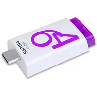 Philips Flash Drive Click Edition weiß/violett 64GB, USB-C 3.0