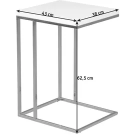 M2 Kollektion Beistelltisch Michi Chrom, Alu, Nickel, Stahl Weiß