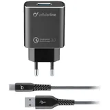 Cellular Line Cellularline USB Charger Kit 18W schwarz (ACHHUKITQCTYCK)