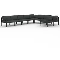 vidaXL Garten-Lounge-Set 9-tlg. grau