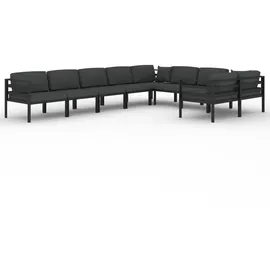 vidaXL Garten-Lounge-Set 9-tlg. grau