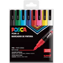 Posca UNI Posca Set PC 3M Basic - 8 Filzstifte, A-1