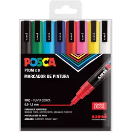 Posca UNI Posca Set PC 3M Basic - 8 Filzstifte, A-1