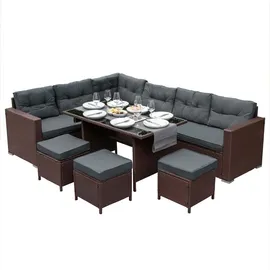 MONSTER SHOP Sitzgruppe Lounge Rattan schwarz