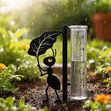 yeeplo Regenmesser für Garten Regenmesser FrostsicherGartendeko, Ersatzglas Niederschlagsmesser für Gartenliebhaber für Hof Deck Rasen Landschaft Terrasse (B)