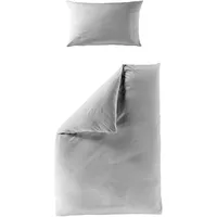 BIERBAUM Bettwäsche Musselin, 100 % Baumwolle, pflegeleicht, bügelfrei, grau