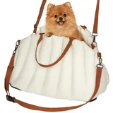 PawHut Hundetasche Hundetragetasche mit Sicherheitsgurt, rutschfestem Boden, Kissen, Hunde Autositz für Rückbank und Vordersitz, Abnehmbarer waschbarer Hundesitz für Kleine Hunde und Katzen Haustiere