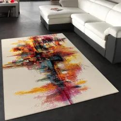 Teppich PACO HOME "Canvas 752", bunt (mehrfarbig), B:240cm H:16mm L:330cm, Polypropylen, Teppiche, Kurzflor, modernes Design, mit Arizona Leinwand Optik