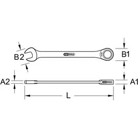 KS Tools DUO GEARplus Ringmaulschlüssel,Maul-Ratschenfunktion 30mm